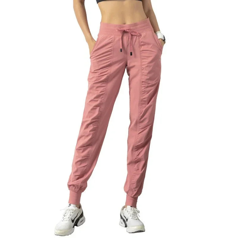 New Sweatpants Fabric Drawstring Running Sport Joggers Women Quick Dry Athletic Gym Fitness with Two Side Pockets Exercise Pants Style Heaven