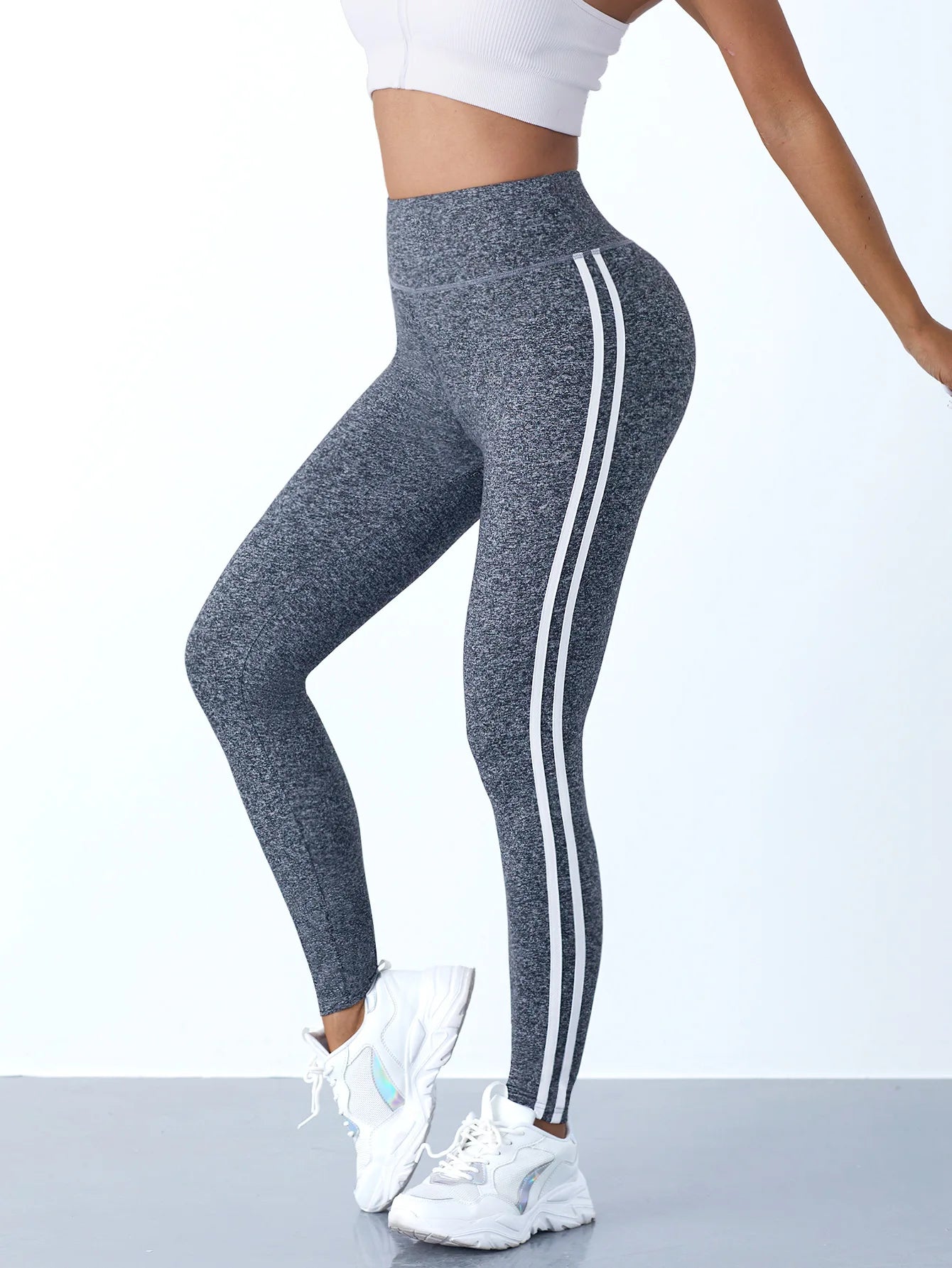 Women's Striped High Waist Yoga Leggings – Slim Fit, Hip Lifting Stretchy Gym Tights Style Heaven