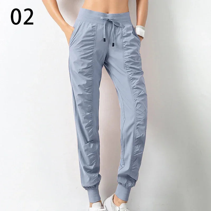 New Sweatpants Fabric Drawstring Running Sport Joggers Women Quick Dry Athletic Gym Fitness with Two Side Pockets Exercise Pants Style Heaven