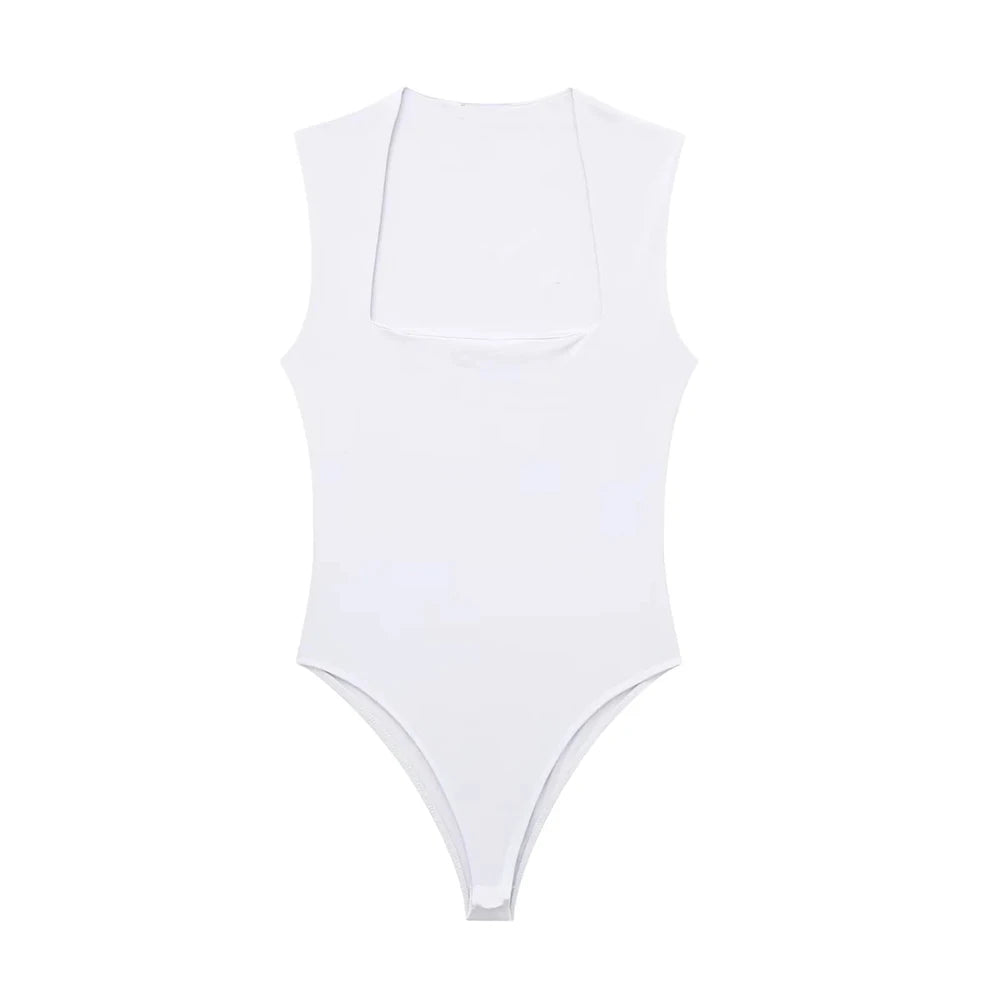 Women's Sexy Sleeveless Bodysuit – Square Neck Snap-Button Playsuit for Everyday & Clubwear Style Heaven