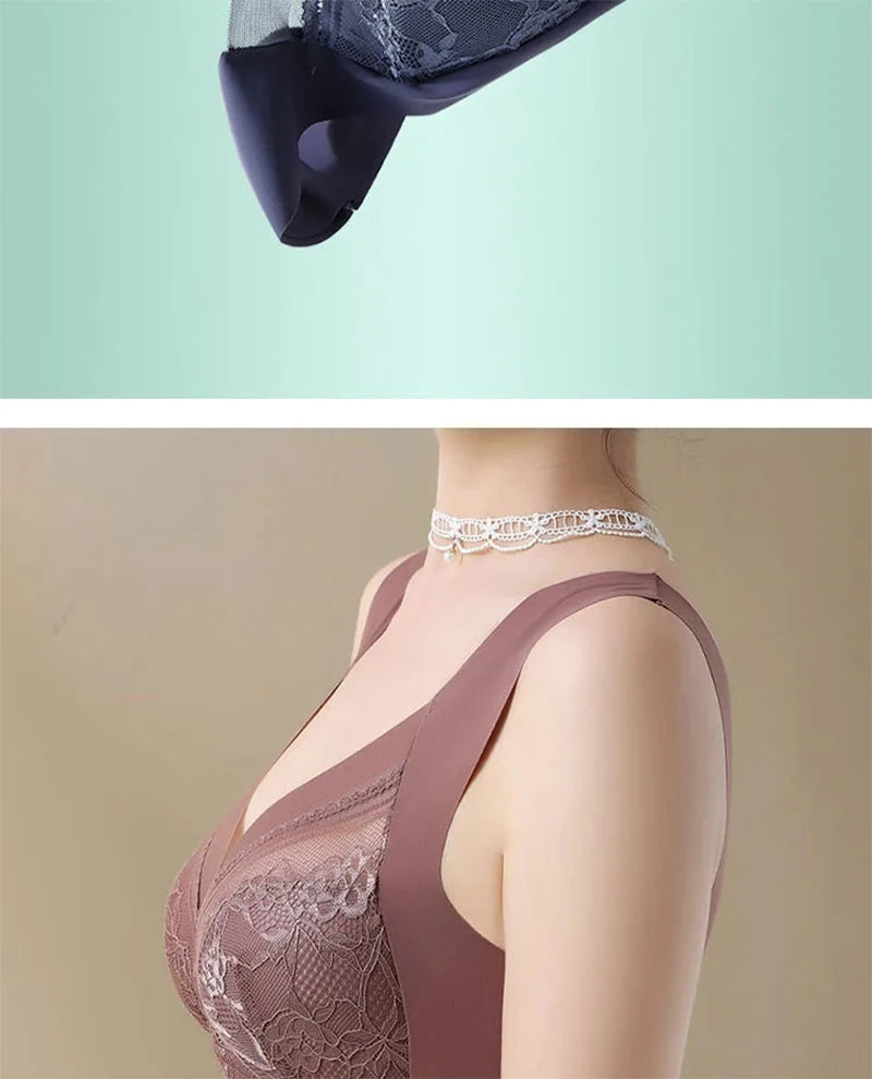 L-6L Push-Up Ice Silk Bralette – Seamless Wireless Lace Bra for Summer