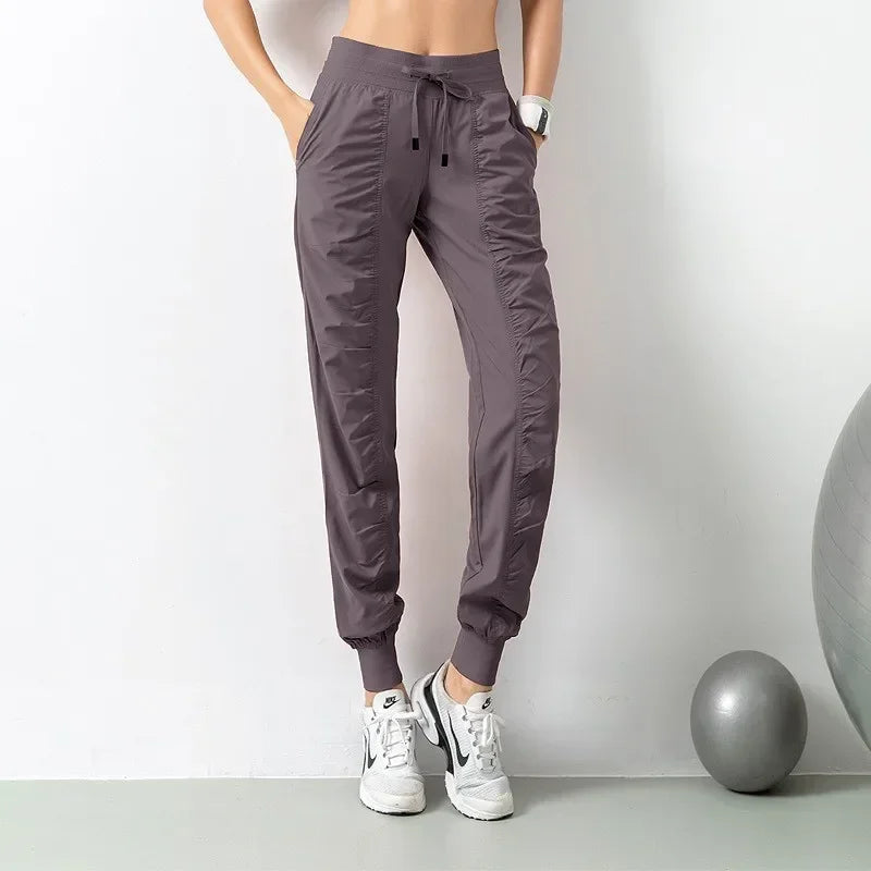 New Sweatpants Fabric Drawstring Running Sport Joggers Women Quick Dry Athletic Gym Fitness with Two Side Pockets Exercise Pants Style Heaven