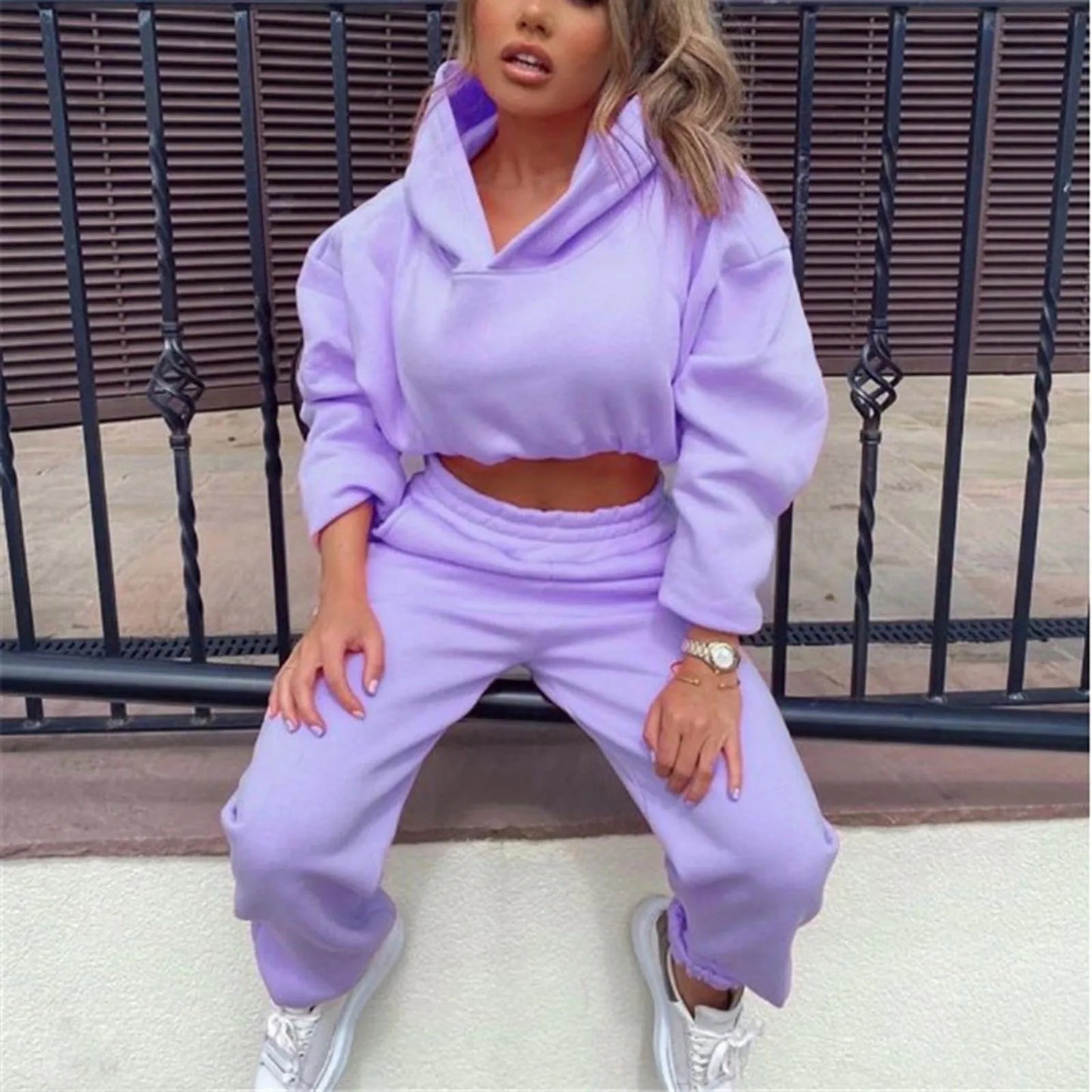 Women’s Long-Sleeve Sportswear Set – Casual Fashion Two-Piece Outfit Style Heaven
