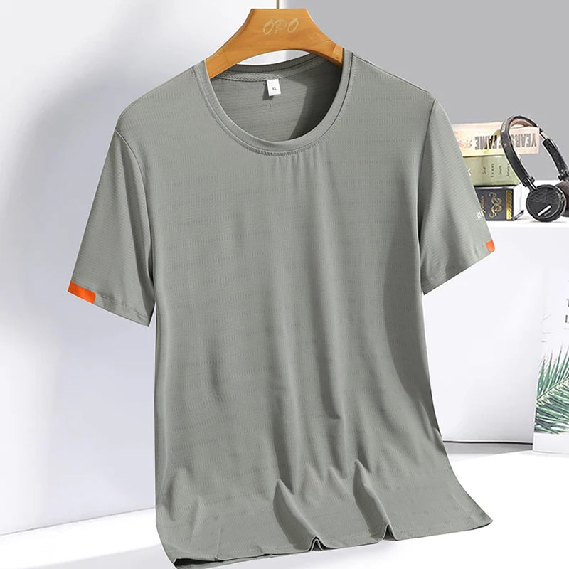 Men’s Summer Ice Silk Quick-Dry T-Shirt – Lightweight & Breathable Fitness Tee - Style Heaven