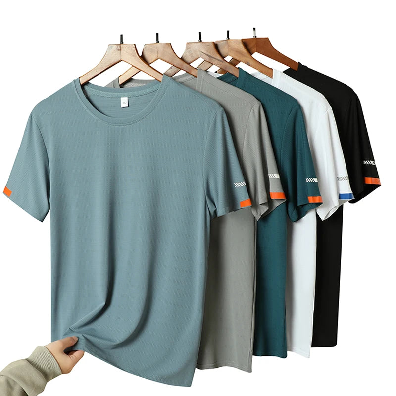 Men’s Summer Ice Silk Quick-Dry T-Shirt – Lightweight & Breathable Fitness Tee - Style Heaven