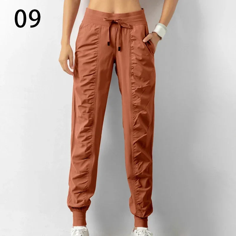 New Sweatpants Fabric Drawstring Running Sport Joggers Women Quick Dry Athletic Gym Fitness with Two Side Pockets Exercise Pants Style Heaven