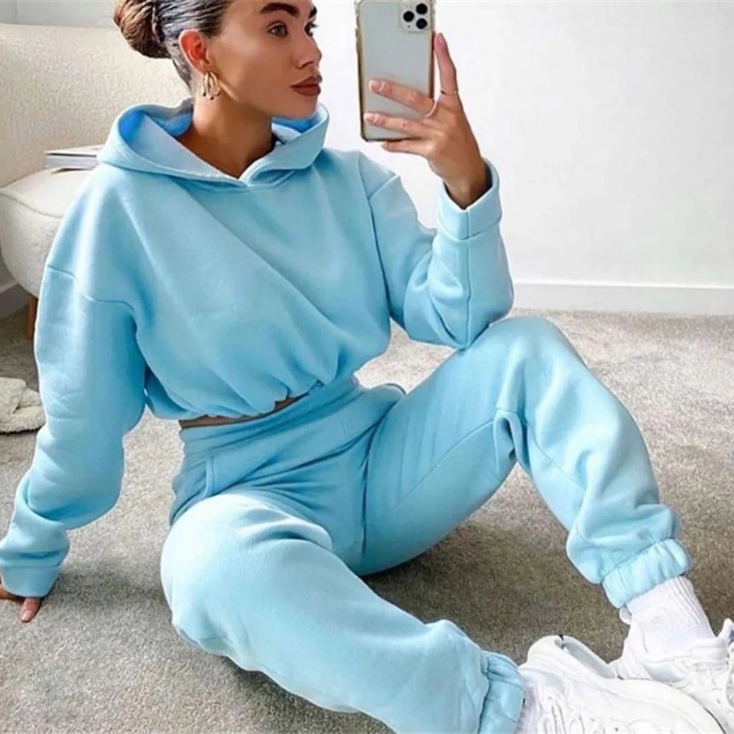 Women’s Long-Sleeve Sportswear Set – Casual Fashion Two-Piece Outfit Style Heaven