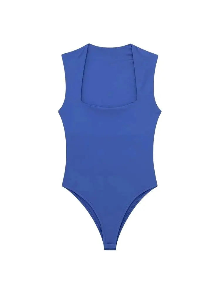 Women's Sexy Sleeveless Bodysuit – Square Neck Snap-Button Playsuit for Everyday & Clubwear Style Heaven