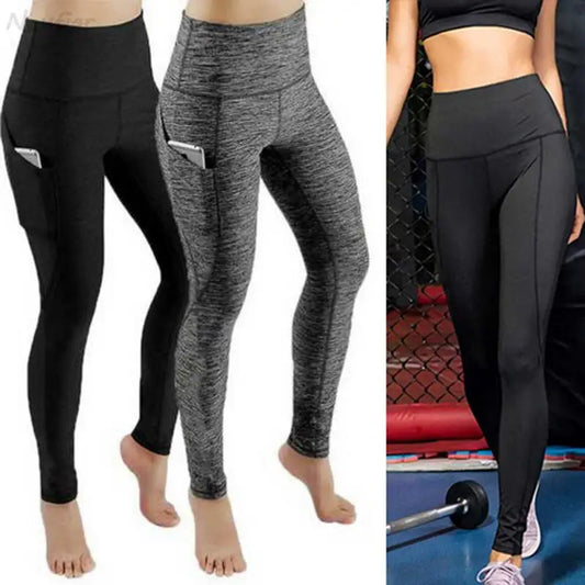 High Waist Seamless Yoga Leggings – Tummy Control Ruched Booty Compression Tights with Pockets Style Heaven