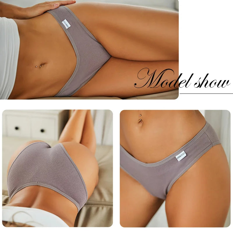 FINETOO 3-Piece Women's Cotton Underwear Set – Soft & Sexy Solid Color Panties - Style Heaven