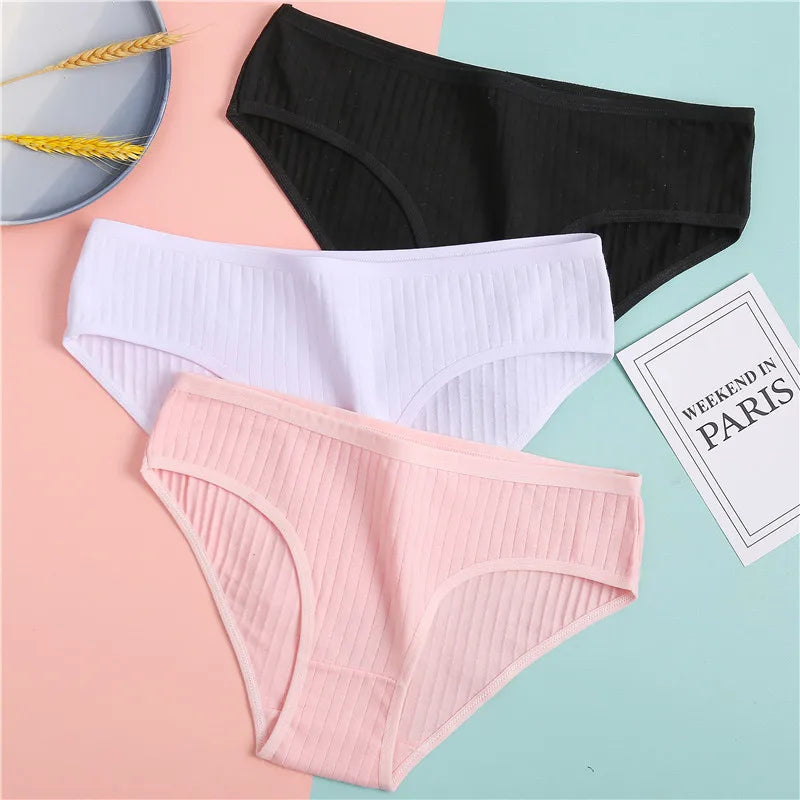 FINETOO 3-Piece Women's Cotton Underwear Set – Soft & Sexy Solid Color Panties - Style Heaven