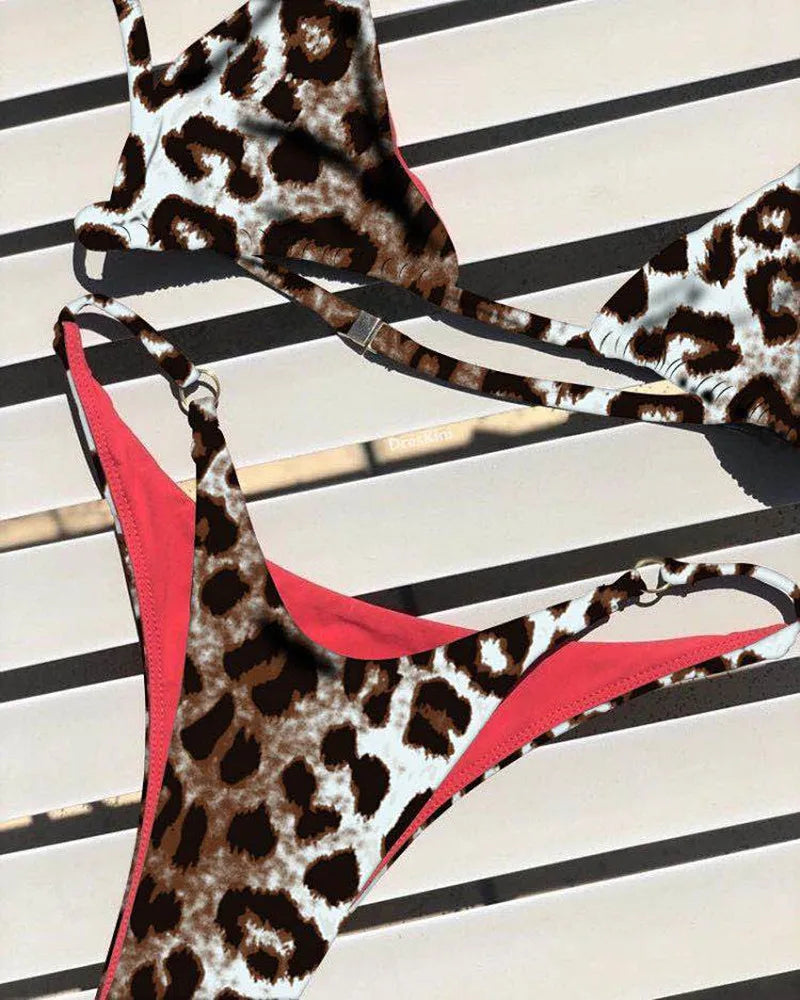 2024 Micro Leopard Bikini – High Cut Bandage Push-Up Swimsuit, Sexy Thong Swimwear for Beach Vacation Style Heaven