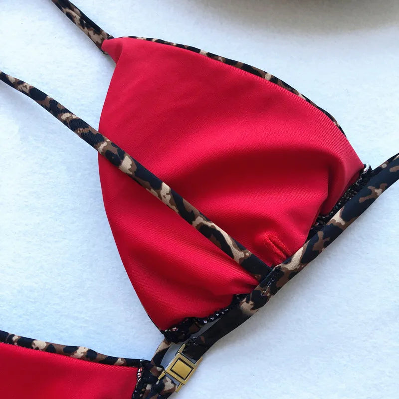 2024 Micro Leopard Bikini – High Cut Bandage Push-Up Swimsuit, Sexy Thong Swimwear for Beach Vacation Style Heaven