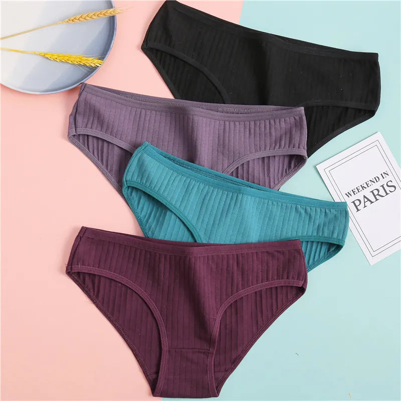 FINETOO 3-Piece Women's Cotton Underwear Set – Soft & Sexy Solid Color Panties - Style Heaven
