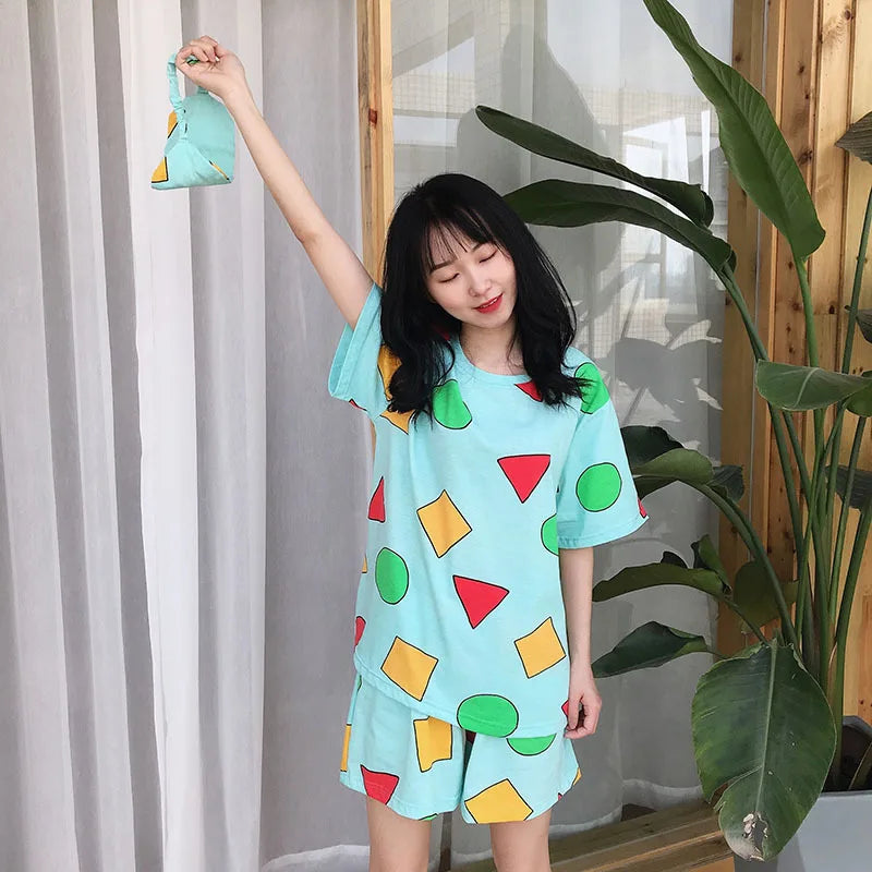 Cotton Pajama Set – Japanese-Style Summer Short-Sleeve Sleepwear for Couples Style Heaven