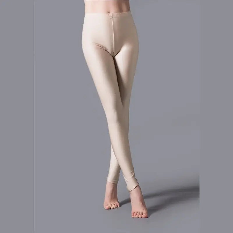 Women Shiny Pant Leggings Hot Selling Fluorescent Spandex Elasticity Casual Trousers Shinny Legging Style Heaven