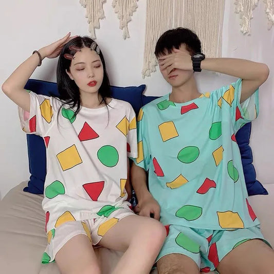 Cotton Pajama Set – Japanese-Style Summer Short-Sleeve Sleepwear for Couples Style Heaven