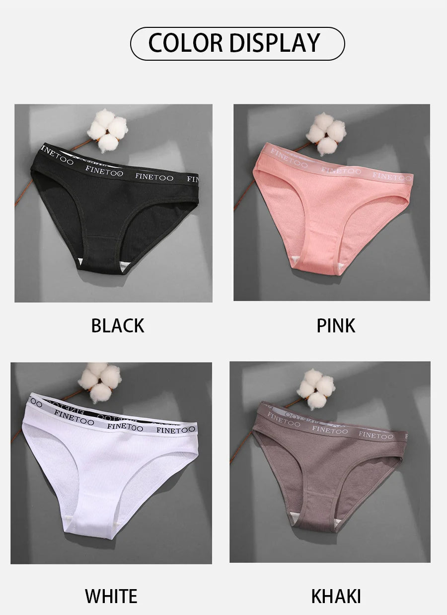 FINETOO 3-Piece Women's Cotton Underwear Set – Soft & Sexy Solid Color Panties - Style Heaven