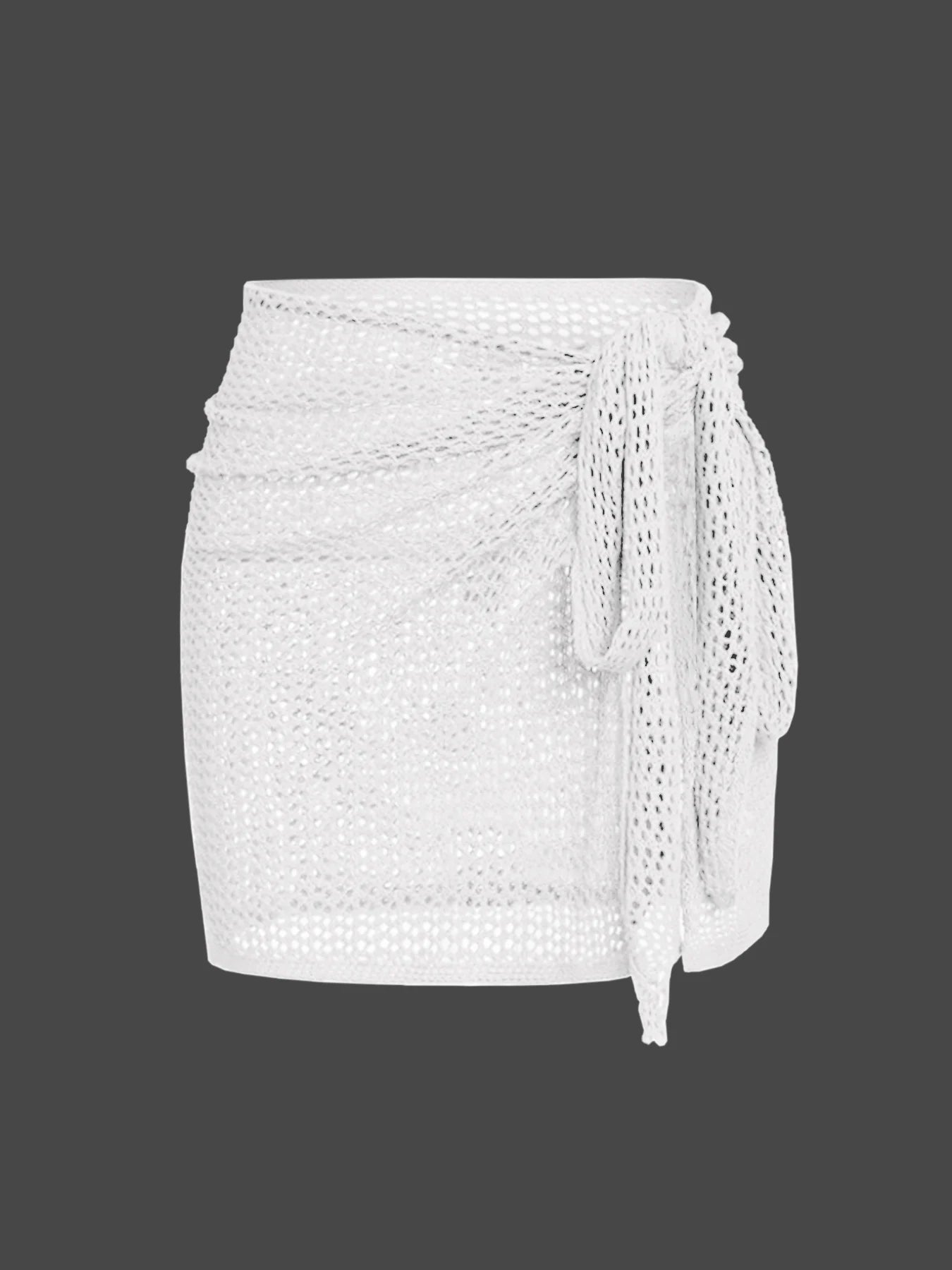 Women’s Knitted Short Skirt with Hollow Straps and Slit – Sexy Beach Cover-Up Shirt for Summer Style Heaven
