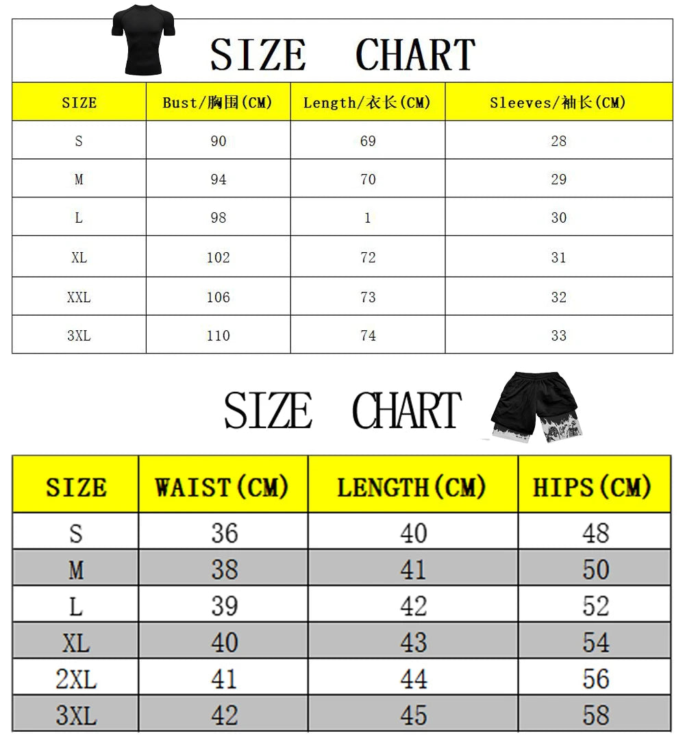 Men’s Compression Sports Suit – Quick-Dry Tight Fit Short Sleeve & Double-Layer Shorts Summer Activewear Style Heaven