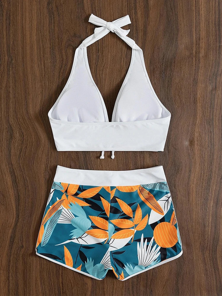 2024 Halter Bikini Set – High-Waisted Swimsuit for Women with Printed Design Style Heaven