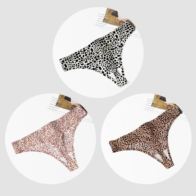 3-Pack Seamless Leopard Thongs – Sexy & Breathable T-Back Panties Style Heaven