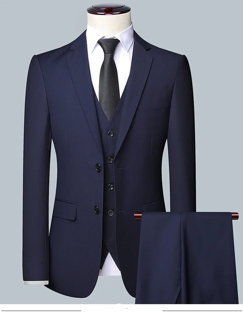 Men’s 3-Piece Formal Suit Set – Blazer, Vest & Trousers for Business, Wedding, or Casual Wear (M-6XL) Style Heaven