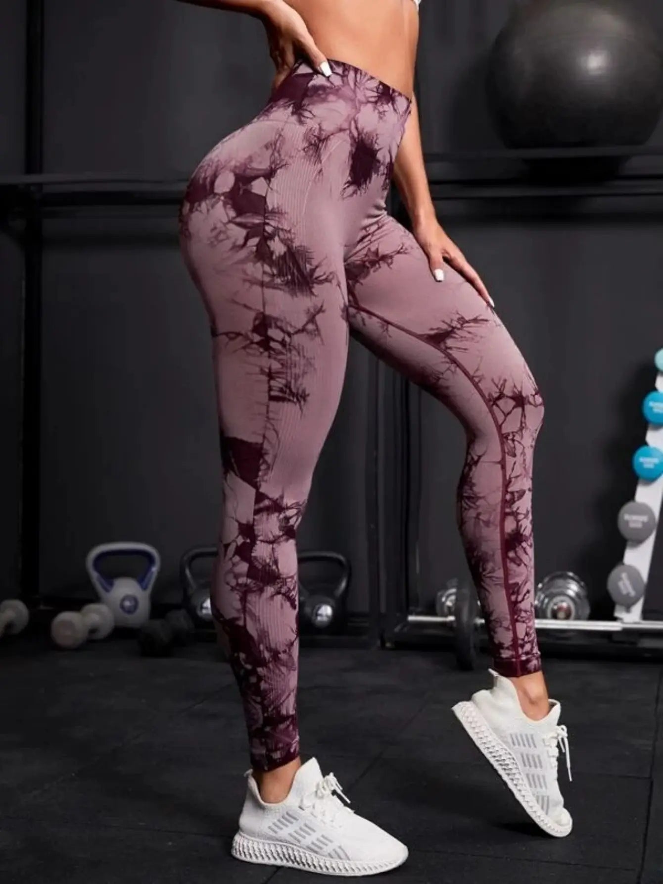 Seamless High-Waist Tie-Dye Leggings for Women – Fitness Sports Running Yoga Pants with Hip Lifting Elastic Knitting Style Heaven
