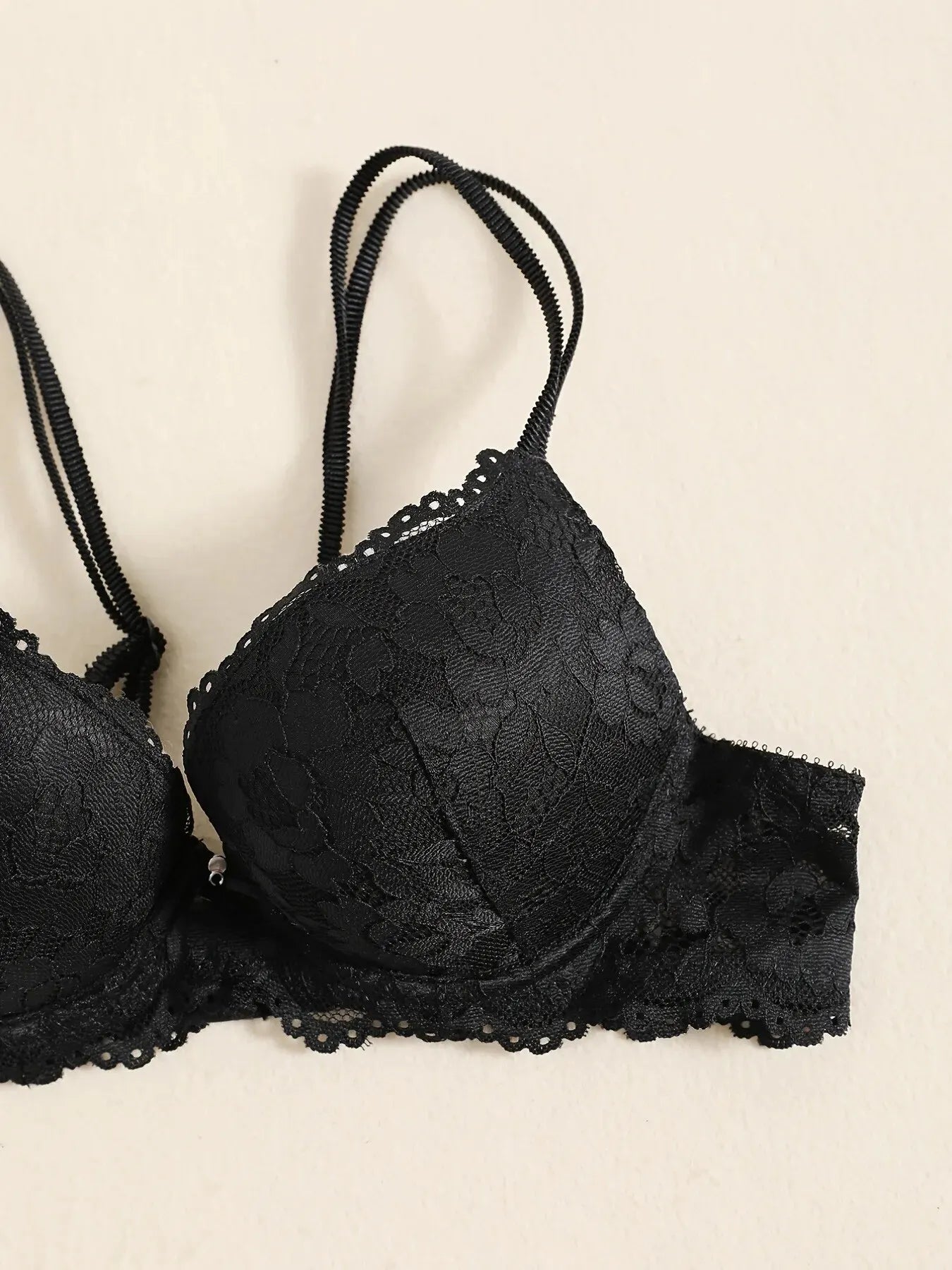 Elegant Lace Embroidery Lingerie Set – Push-Up Bra & Sheer Panty, Breathable Fabric, Perfect for Valentine's Day Style Heaven