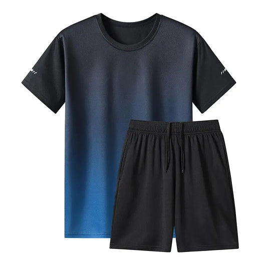 Unisex Quick-Dry 2-Piece Tracksuit – Oversized Short-Sleeve Sport Set for Summer 2024 Style Heaven