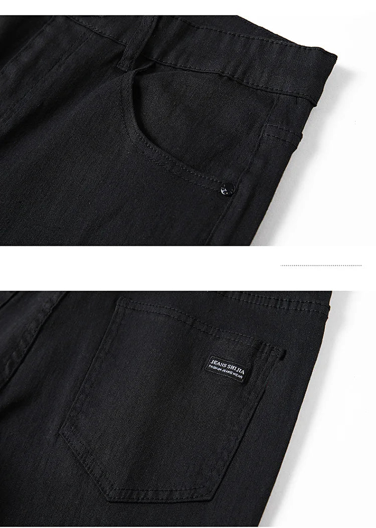 Men’s Pure Black Straight Fit Jeans – Trendy & Comfortable Business Casual Denim - Style Heaven