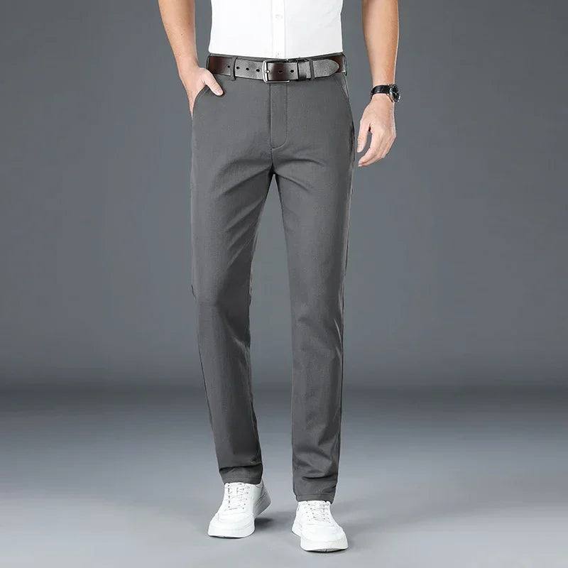2024 Men's Business Casual Suit Pants – Elastic Straight-Leg Formal Trousers for Office & Events Style Heaven