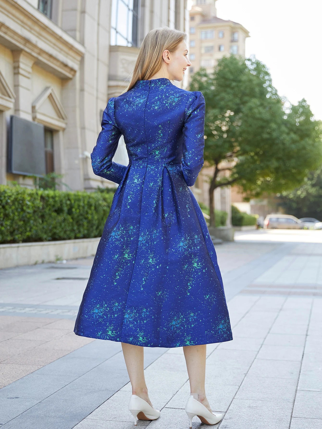 Elegant Women Jacquard Long Maxi Dress – Fashion Floral Party Gown for Fall & Winter Events Style Heaven