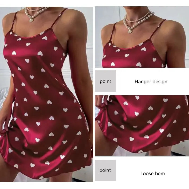 Women’s Sexy Lace Sleepwear – Satin Spaghetti Strap Nightwear Style Heaven