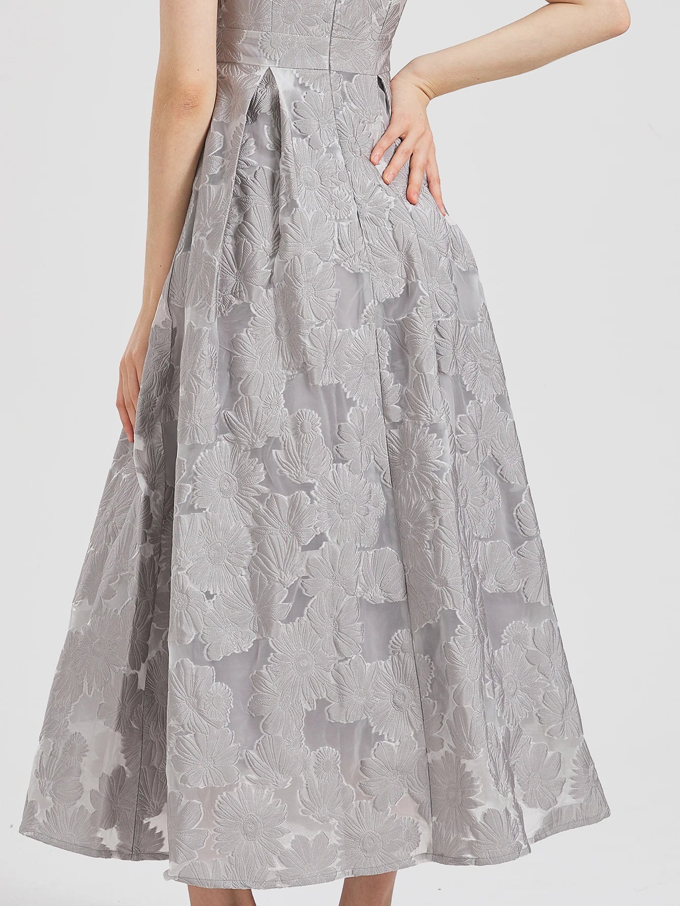 Women’s 2024 New Fashion Organza Flower Embroidery Long Dress – Elegant Sleeveless Evening Prom Dress Style Heaven