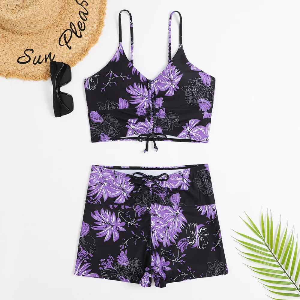 High Waist Floral Push-Up Bikini Swimsuit – 2025 Women’s Print Swimwear Set - Style Heaven