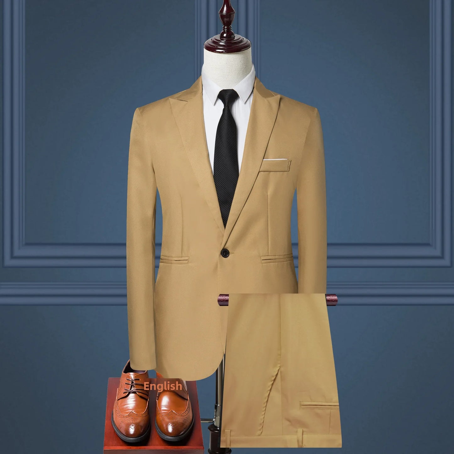 Men’s Korean-Style Slim Fit Business Suit – 2-Piece Professional Tuxedo Set - Style Heaven