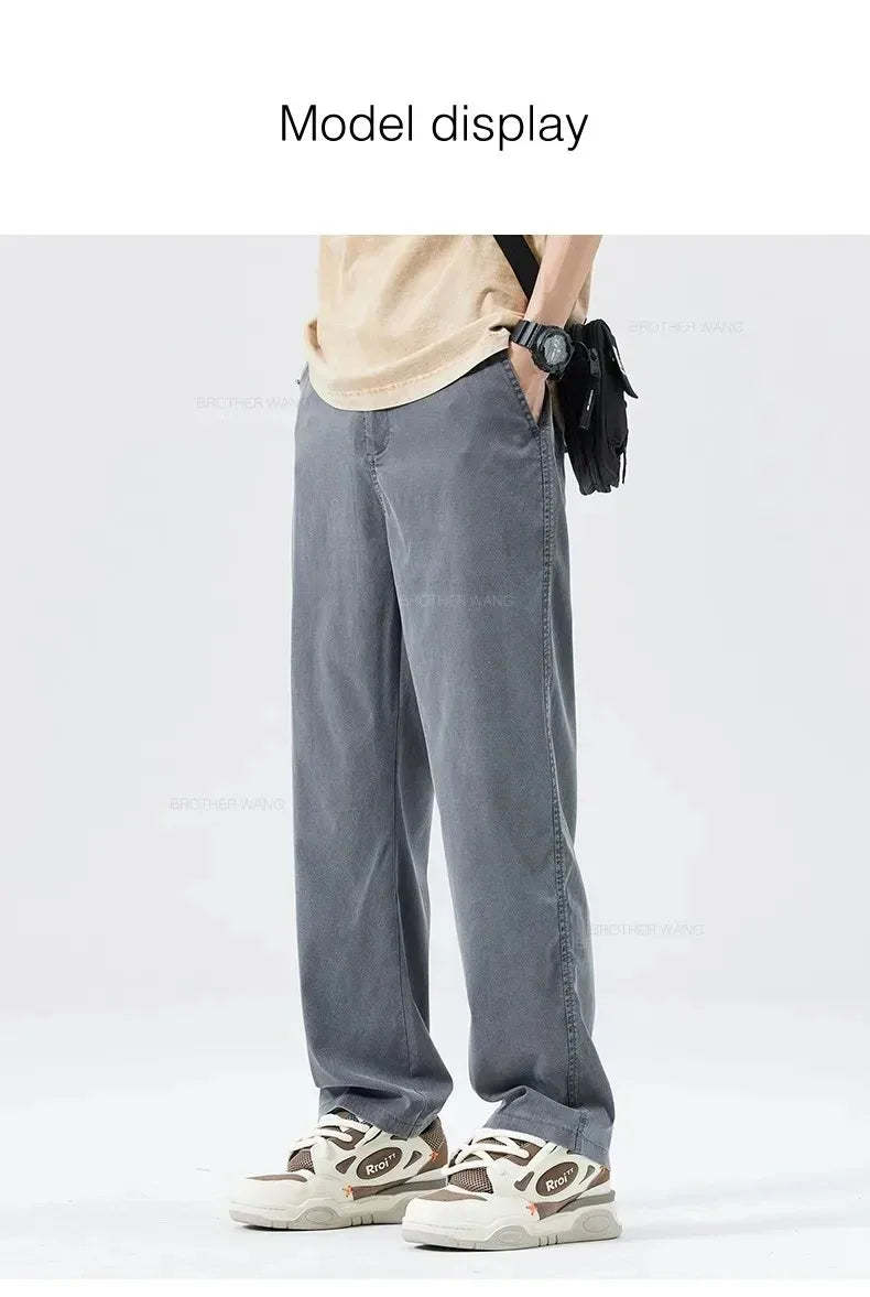 Men’s Ultra-Thin Baggy Jeans – Soft & Breathable Lyocell Straight-Leg Pants - Style Heaven