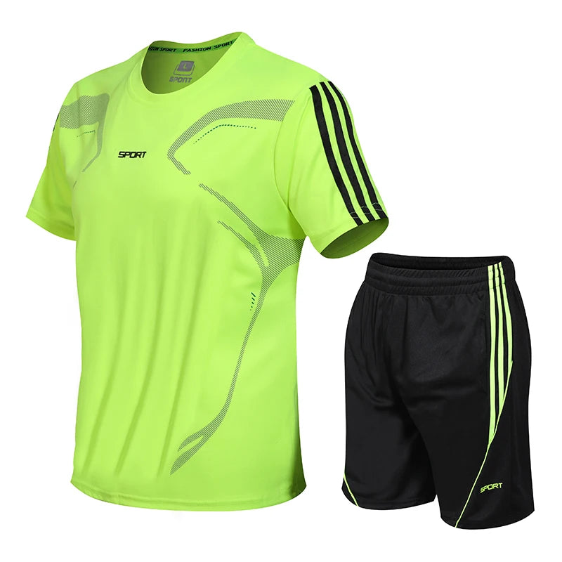 Unisex Summer Running & Fitness Set – Short Sleeve T-Shirt & Shorts Style Heaven