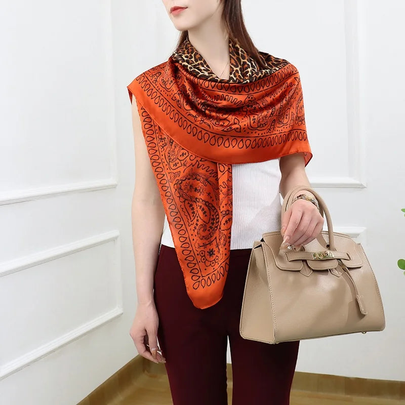 Large Imitation Silk Travel Scarf | 110x110cm Beach Sarong Wrap | Bikini Cover-Up for Women - Style Heaven