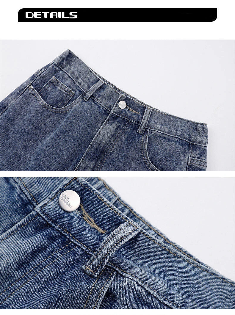 2025 New Korean Men's Wide-Leg Denim Jeans – Classic Straight-Leg Casual Pants Style Heaven