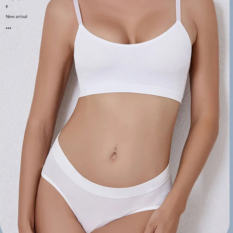 Seamless Push-Up Bralette & Panty Set – Sporty Crop Tank Style | S–XL Style Heaven