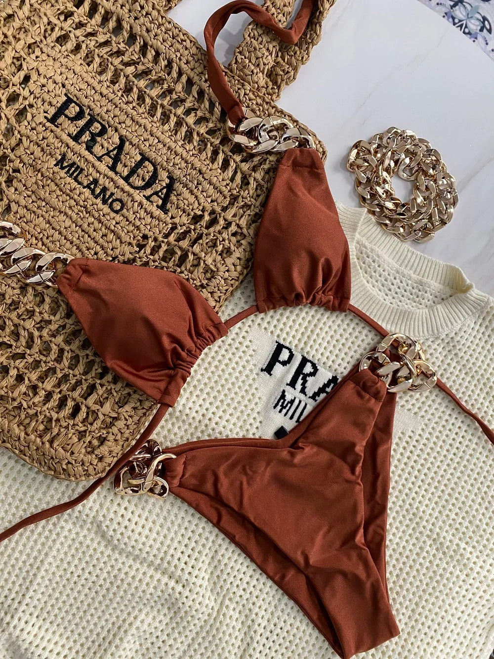 2023 Brazilian Triangle Bikini Set – Sexy Halter Push-Up Swimsuit Style Heaven