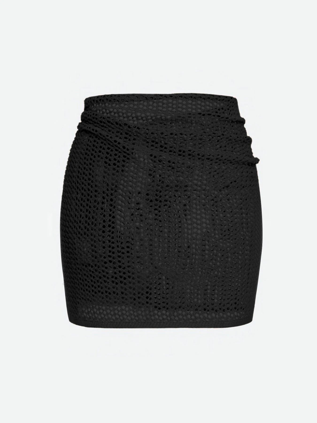 Women’s Knitted Short Skirt with Hollow Straps and Slit – Sexy Beach Cover-Up Shirt for Summer Style Heaven