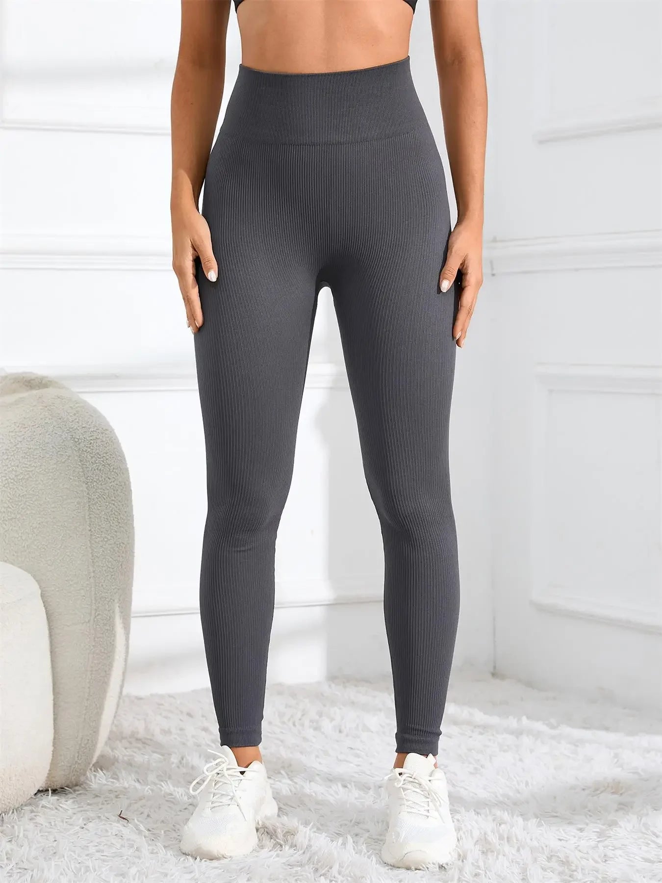 High Waisted Seamless Ribbed Yoga Leggings – Fall & Winter Fitness Tights for Women Style Heaven