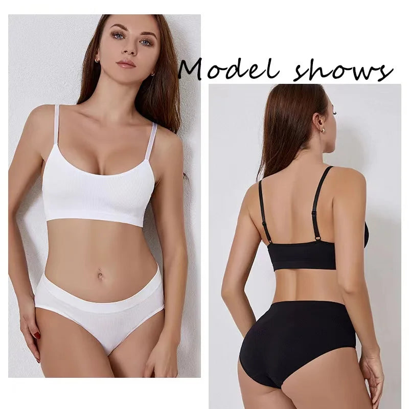 Seamless Push-Up Bralette & Panty Set – Sporty Crop Tank Style | S–XL Style Heaven