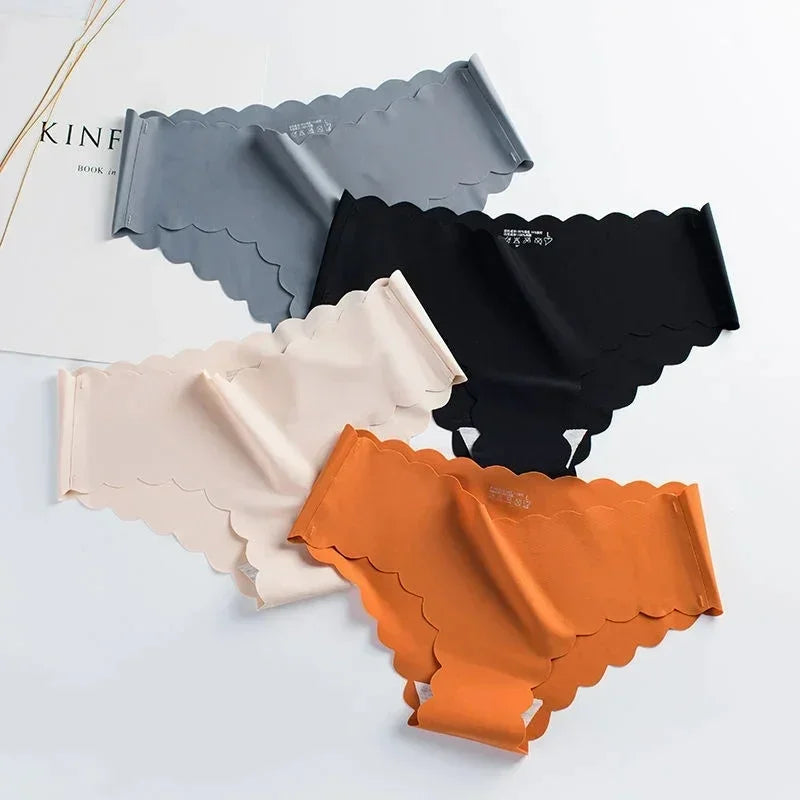 4PCS Ice Silk Seamless Women's Panties – Ultra-Soft Breathable Underwear with Pure Cotton Crotch, High-End Japanese Style Style Heaven