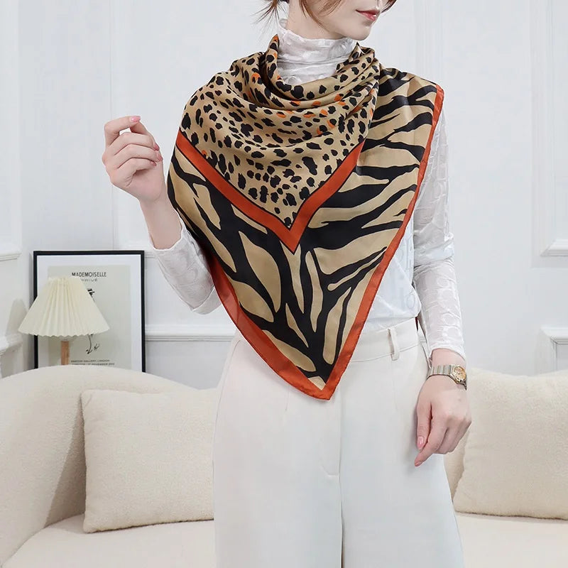 Large Imitation Silk Travel Scarf | 110x110cm Beach Sarong Wrap | Bikini Cover-Up for Women - Style Heaven