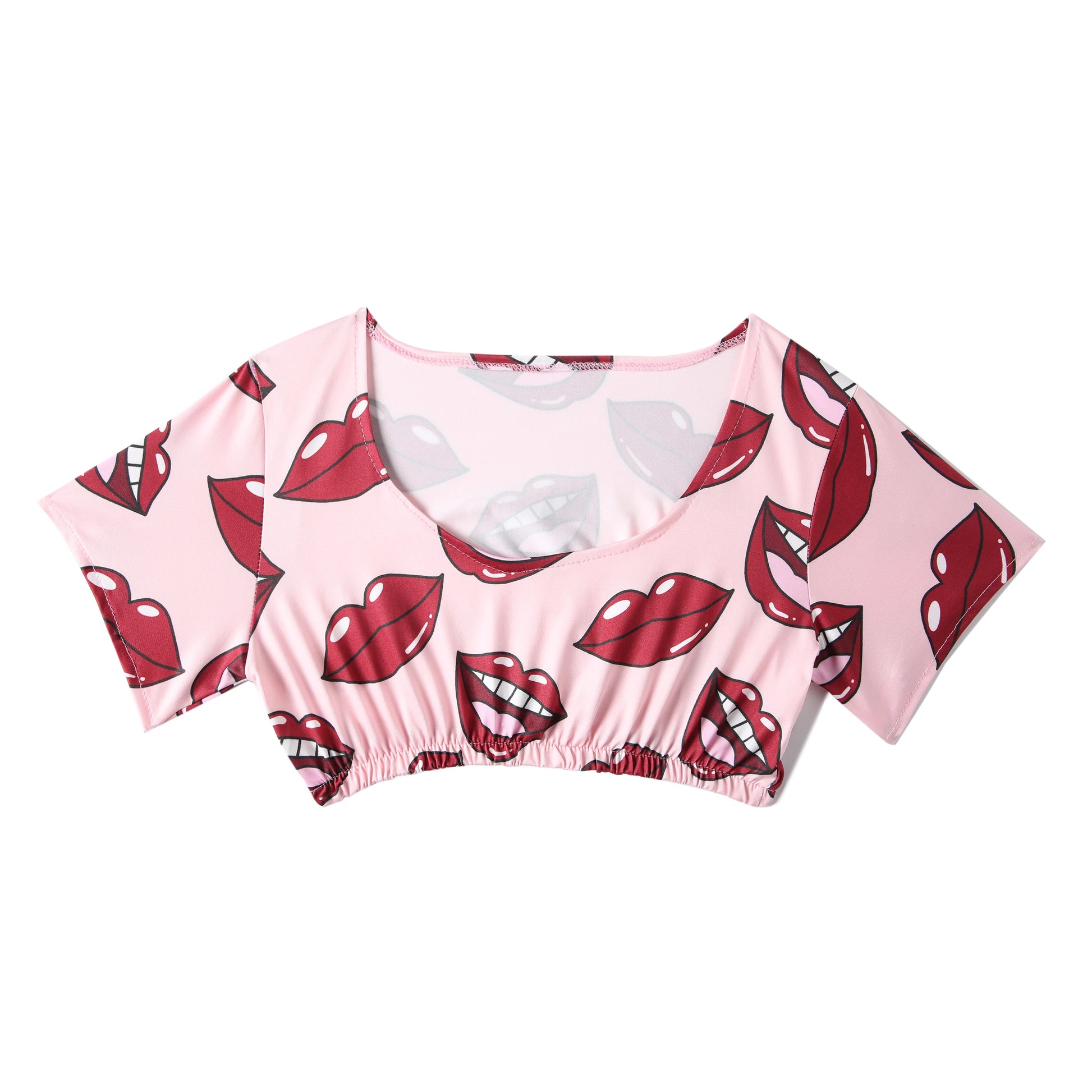 Sexy Lips Print Pajama Set – 2-Piece Summer Sleepwear Suit Style Heaven