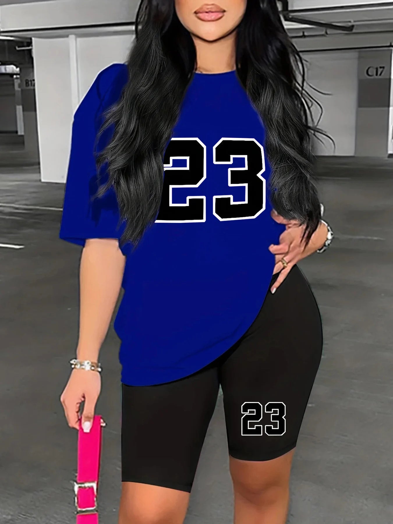 Summer Women’s “23” Print T-Shirt & Shorts Set – Casual Two-Piece Loungewear Style Heaven
